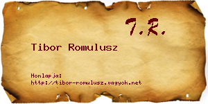Tibor Romulusz névjegykártya